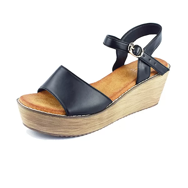 Sandales pour femme 030 Noir ..........  sandale médicale femme confortable Maroc
